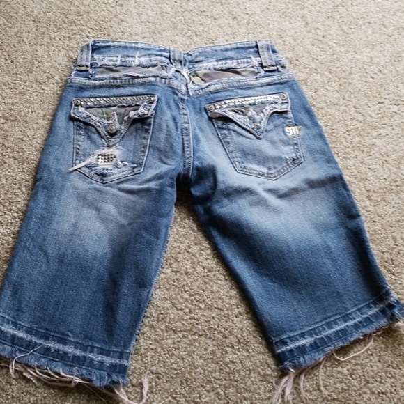 Miss Me Bermuda Jeweled Denim Shorts - Picture 2 of 7